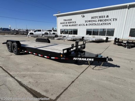Ultimate Transportation in Fargo, ND has a New PJ 83&quot;X22&#39; Tilt Trailer for sale. Check out this trailer&#39;s details below! Stock # 407022 !!!!!

Standard Features:-(2) 7000lb Torsion Axles (Electric Brakes)-2 5/16&#39;&#39; Coupler-LED Lights-(6) Weld On D-Rings-21&#39;&#39; Deck Height-Rub Rail

Additional Upgrades Included:-Fork Pocket Holders-Spare Tire Mount-Locking Lid Over Tongue

*Might be pictured with optional spare tire &amp; carrier mount.*

Ultimate Transportation in Fargo, North Dakota has everything you need when it comes to trailers. We sell utility trailers, enclosed trailers, dump trailers, race trailers, equipment trailers and more. Our popular trailer brands include inTech, United Trailers, PJ Trailers, Impact, NEO, Bear Track &amp; more.

Ultimate Transportation also has a full parts &amp; service department. Don&#39;t forget to shop our popular trailer parts including toolboxes, spare tires, extra lug nuts, and more! Ask your Trailer Sales Expert or our parts department for recommendations for your trailer. 

For over 25 years, Ultimate Transportation has been the area&#39;s leader for custom-built trailers. Whether you&#39;re looking for a car hauler racing trailer with all the bells and whistles, or wanting to create the ultimate tailgating trailer experience, Ultimate Transportation can help with your custom trailer order!

Call Ultimate Transportation at 701-282-6060 and talk with our trailer sales team today!