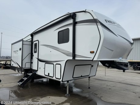 In pursuit of family fun on the road? Look no further than this New Grand Design Reflection 100 28RL! Stock #XXXXXX.

Virtual Tour-https://virtualtour.granddesignrv.com/tours/JdEQ7YvPn

Exterior Features:
EXTERIOR
80% Tint Radius Safety Glass Windows
Battery Kill Switch in Pass Thru Storage Area
90 Degree Turning Point Pin Box
30# LP Bottles (2)
30&quot; Radius Entry Door
Outside Shower
Factory Installed Roof Ladder
Exterior Cable Hookup (Sidewall)
 
CONSTRUCTION
Aerodynamic Front Cap with Max Turn Radius
Gel Coated Exterior Sidewalls
Residential 5&quot; Truss Rafters (16&quot; O.C.)
Walk On Roof Decking
Fiberglass and Radiant Foil Roof and Front Cap Insulation
One-Piece TPO Roof Membrane with Limited Lifetime Warranty
Laminated Aluminum Framed Rear Wall (R-9)
Laminated Aluminum Framed Side Walls (R-9)
Laminated Aluminum Framed Roof and End Walls in Slide Rooms (R-9)
Aluminum Framed Main Floor (R-30*)
Residential Wood Framed Roof (R-40*)
 
RUNNING GEAR
Rubberized Suspension Equalizer
Aluminum Wheels with E-Rated Tires
Under Carriage Spare Tire and Carrier

Interior Features:
INTERIOR
Matte Black Fixtures and Hardware
Hardwood Galley Slide Trim Moldings
Solid Hardwood Drawer Fronts
Louvered Tread Steps to Bedroom
Solid Core Cabinet Stiles
Pre-Drilled and Screwed Cabinetry
Ball Bearing Full Extension Drawer Glides
Large Panoramic Slide Room Windows
Heated Wall Hugger Theatre Seats w/LED Lights &amp; Massage (Most Models)
Premium Congoleum Flooring
Ductless Flooring Throughout Living Area
Residential Style Window Treatment
Blackout Roller Shades
LED Lighting with Motion Sensors (Key Areas)
 
KITCHEN
Deep Seated Stainless Steel Sink
 
ELECTRICAL
Marine Grade LED Hitch Light
Outside Speakers
180W/370W Roof Mounted Solar Panel
Roof Mounted Quick Connect Plugs
50 Amp Charge Controller
Inverter Prep
 
HVAC
Adjustable A/C Vents
35k BTU High Capacity Furnace
PLUMBING
High-Capacity Water Pump with Interior and Exterior Switch
Extra Large 2&quot; Fresh Water Drain Valve
Easy Access Low Point Drain Valves
 
BEDROOM
Functional Wardrobe Closet
Oversized Bed Base Storage
60 x 80 Mattress with Residential Bedspread
Bedroom Heat Registers
 
BATHROOM
30 x 36 Residential Walk-In Shower
Heat Duct and A/C Vents in Bathroom
Power Vent Fan
Large Vanity Top w/ Deep Sink
Large Medicine Cabinet with Mirror
 
APPLIANCE
12V 16 or 10 Cu. Ft. Refrigerator
 
ELECTRONICS
Cable/SAT Prep


Popular Accessories Add-Ons:
Owner&#39;s Kit
Water Filtration System
Exterior Ladder Upgrade
Maxx Air Vent Covers
Backup Cameras
Generators
Much, Much More

Ultimate Transportation in Fargo, ND provides a full line of camper parts and RV accessories along with a full RV service department. A few of these services include winterization, diagnostics, general repair, aftermarket installation, and much more. 

Not seeing the floorplan you&#39;re looking for? We&#39;re happy to work with you to order the custom camper, toy hauler, or ice house that&#39;s right for you. We have a variety of manufacturers such as Grand Design RV, Heartland RV, Forest River XLR Toy Haulers, Ice Castle Rugged RV, and Team Lodge. Check out our showrooms here: https://www.ultimate-transportation.com/recreation/showroom. 
Give us a call at 701-282-6060 or fill out a request form on our website to have our recreational sales team get in contact with you.