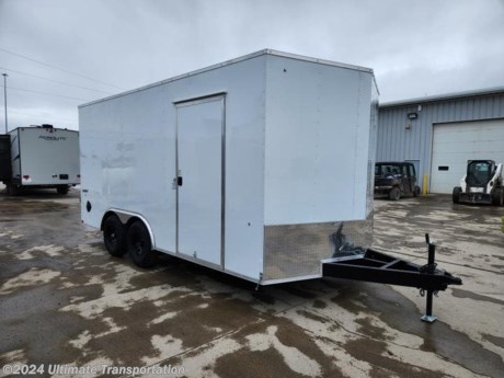 Ultimate Transportation in Fargo, ND has a **New Impact 8.5&#39;X16&#39; Enclosed Trailer ** for sale. Check out this trailer&#39;s details below!

Standard Features:-(2) 3,500lb Spring Axles-Additional 6&quot; Height-24&quot; ATP Stoneguard-2K Mount Jack-Ramp Door w/ Spring Assist-Beavertail

*Might be pictured with optional spare tire &amp; carrier mount.*

Ultimate Transportation in Fargo, North Dakota has everything you need when it comes to trailers. We sell utility trailers, enclosed trailers, dump trailers, race trailers, equipment trailers and more. Our popular trailer brands include inTech, United Trailers, PJ Trailers, Impact, NEO, Bear Track &amp; more.

Ultimate Transportation also has a full parts &amp; service department. Don&#39;t forget to shop our popular trailer parts including toolboxes, spare tires, extra lug nuts, and more! Ask your Trailer Sales Expert or our parts department for recommendations for your trailer. 

For over 25 years, Ultimate Transportation has been the area&#39;s leader for custom-built trailers. Whether you&#39;re looking for a car hauler racing trailer with all the bells and whistles, or wanting to create the ultimate tailgating trailer experience, Ultimate Transportation can help with your custom trailer order!

Call Ultimate Transportation at 701-282-6060 and talk with our trailer sales team today!