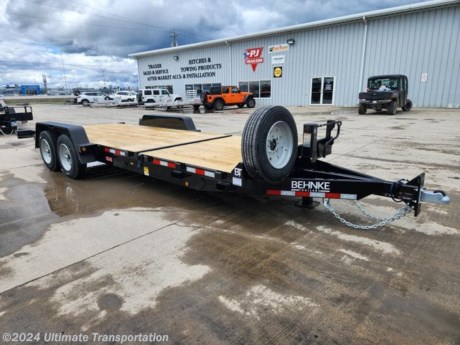 Ultimate Transportation in Fargo, ND has a New Behnke 83&quot;X22&#39; 16K Heavy Duty Tilt for sale. Check out this trailer&#39;s details below!

Standard Features:-2-8,000lb Spring Axles with Electric Brakes-Pallet Fork Holders-4 D Rings-Flush Deck-10K Drop Leg Jack-2 5/16&quot; Adjustable Flat Plate Coupler-2X8 Treated Lumber-83&quot; Wide Between Fenders-14&quot; Cushion Cylinder

** Additional Options**-Fender Guards

*Might be pictured with optional spare tire &amp; carrier mount.*

Ultimate Transportation in Fargo, North Dakota has everything you need when it comes to trailers. We sell utility trailers, enclosed trailers, dump trailers, race trailers, equipment trailers and more. Our popular trailer brands include inTech, United Trailers, PJ Trailers, Impact, NEO, Bear Track &amp; more.

Ultimate Transportation also has a full parts &amp; service department. Don&#39;t forget to shop our popular trailer parts including toolboxes, spare tires, extra lug nuts, and more! Ask your Trailer Sales Expert or our parts department for recommendations for your trailer. 

For over 25 years, Ultimate Transportation has been the area&#39;s leader for custom-built trailers. Whether you&#39;re looking for a car hauler racing trailer with all the bells and whistles, or wanting to create the ultimate tailgating trailer experience, Ultimate Transportation can help with your custom trailer order!

Call Ultimate Transportation at 701-282-6060 and talk with our trailer sales team today!