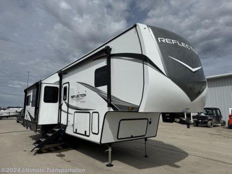 In pursuit of family fun on the road? Look no further than this **New 2024 Grand Design Reflection 362TBS Rear Bunk House **! Stock #926607.

Exterior Features:
EXTERIOR
80% Tint Radius Safety Glass Windows
Extended Pin Box
30# LP Bottles (2)
30&quot; Radius Entry Door
Outside Shower
Factory Installed Roof Ladder
Step-Above with Lift-Assist Entry Steps
LP Quick Connect
6&#39; Coiled Break Away Cable
Unobstructed Pass Thru Storage
&quot;One Touch&quot; Electric LED Awning
 
CONSTRUCTION
Aerodynamic Front Cap with Max Turn Radius
High-Gloss Gel Coat Exterior Sidewalls
Residential 5&quot; Truss Rafters (16&quot; O.C.)
Walk On Roof Decking
Fiberglass and Radiant Foil Roof and Front Cap Insulation
One-Piece TPO Roof Membrane with Limited Lifetime Warranty
Laminated Aluminum Framed Rear Wall (R-9)
Laminated Aluminum Framed Side Walls (R-9)
Laminated Aluminum Framed Roof and End Walls in Slide Rooms (R-9)
Aluminum Framed Main Floor (R-30*)
Residential Wood Framed Roof (R-40*)
Metal Slam Latch Front Cargo Doors
Painted Fiberglass Front Cap
2&quot; Receiver Hitch Upgrade
 
RUNNING GEAR
Rubberized Suspension Equalizer
Aluminum Wheels with Goodyear Endurance Tires
Aluminum Rims
Spare Tire and Carrier
Anti-Lock Brake System

Interior Features:
INTERIOR
Residential Hardwood Cabinet Doors
Solid Hardwood Drawer Fronts
Louvered Tread Steps to Bedroom
Solid Core Cabinet Stiles
Pre-drilled and Screwed Cabinetry
Ball Bearing Full Extension Drawer Glides
Tri-Fold Hide-A-Bed Sofa (Model Specific)
Large Panoramic Slide Room Windows
Premium Congoleum Flooring
Ductless Flooring Throughout Living Area
Residential Style Window Treatments
Blackout Roller Shade Window Covering
Wall Hugger Theater Seats
Residential Booth Dinette
Solid Surface Countertops &amp; Sink Covers
 
KITCHEN
Hardwood Galley Slide Trim Molding
Deep Seated Stainless Steel Sink
Modern Glass Refrigerator Door Fronts
High-Rise Faucet w/ Pullout Sprayer
 
ELECTRICAL
Marine Grade LED Hitch Light
LED &quot;Night Lights&quot; Under Bedroom Slide
Battery Kill Switch in Pass Thru Storage Area
LED Lighting with Motion Sensors (Key Areas)
Universal All-In-One Docking Station
370W Roof Mounted Solar Panel
Roof Mounted Quick Connect Plugs
60 Amp Charge Controller
Inverter Prep
Solar Disconnect
 
HVAC
Heat Duct and A/C Vents in Bathroom
Power Vent Fan
Bedroom Heat Registers
Adjustable A/C Vents
15K Ducted Main A/C
PLUMBING
High-Capacity Water Pump w/ Interior &amp; Exterior Switch
Extra Large 2&quot; Fresh Water Drain Valve
Easy Access Low Point Drain Valves
On-Demand Tankless Water Heater
 
BEDROOM
Functional Wardrobe Closet
60 x 80 Mattress with Residential Bedspread
Oversized Bed Base Storage
Residential Bedspread
 
BATHROOM
Spacious Shower with Glass Door
Large Vanity Top w/ Deep Sink
Large Medicine Cabinet with Mirror
Porcelain Toilet with Foot Flush
 
APPLIANCE
12V 16 Cu. Ft. Refrigerator
30&#39;&#39; Stainless Steel Microwave
 
ELECTRONICS
Cable/SAT Prep

Specifications:

OVERALL SIZE
Exterior Height12&#39; 8&quot;
Exterior Height (w/opt. AC) 13&#39; 3&quot;
Exterior Length39&#39; 11&quot;
Exterior Width8&#39;
Exterior Width (w/ slide out)N/A
Interior HeightN/A
WEIGHTS
Hitch / Pin Weight2,375
UVW12,428
GVWR14,995
CAPACITY
Fresh Water Capacity74
Gray Water Capacity79
Waste Water Capacity79
Propane Tanks2
LPG60
Sleeping Capacity8
APPLIANCES
Water HeaterTankless 
Refrigerator16 cu. ft.
Furnace35,000 BTU
AC15,000 BTU
RUNNING GEAR
Axles2
Wheel Size16 in.
Tire SizeST235/85R16 LRE
CONSTRUCTION
Construction TypeAluminum Cage
Floor R-ValueR-30
Wall R-ValueR-9
Roof R-ValueR-40
Slide Room R-ValueR-9
DIMENSIONS
Standard Bed60 X 80 Queen Bed
Standard Bunk60 X 80 Queen Bed w/ 54 X 74 Top Bunk
ShowerRadius Shower
EXTERIOR
Slides4
Awnings2
Awning Length
10&#39; 6&quot;
13&#39;

Popular Accessories Add-Ons:
Owner&#39;s Kit
Water Filtration System
Exterior Ladder Upgrade
Maxx Air Vent Covers
Backup Cameras
Generators
Much, Much More

Ultimate Transportation in Fargo, ND provides a full line of camper parts and RV accessories along with a full RV service department. A few of these services include winterization, diagnostics, general repair, aftermarket installation, and much more. 

Not seeing the floorplan you&#39;re looking for? We&#39;re happy to work with you to order the custom camper, toy hauler, or ice house that&#39;s right for you. We have a variety of manufacturers such as Grand Design RV, Heartland RV, Forest River XLR Toy Haulers, Ice Castle Rugged RV, and Team Lodge. Check out our showrooms here: https://www.ultimate-transportation.com/recreation/showroom. 
Give us a call at 701-282-6060 or fill out a request form on our website to have our recreational sales team get in contact with you.