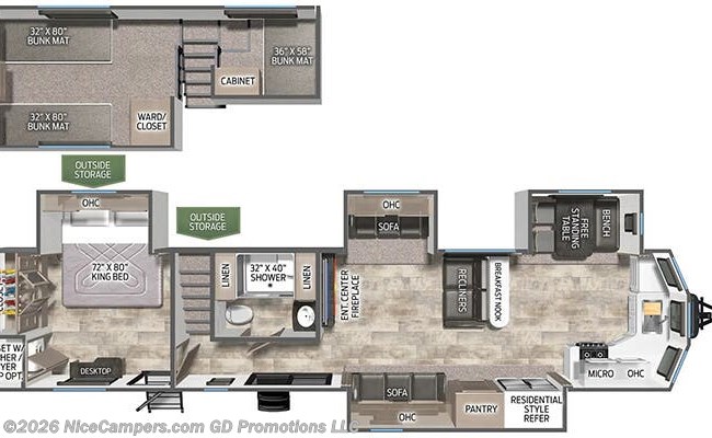 2026 Forest River Puma Vista 403LFT Floorplan