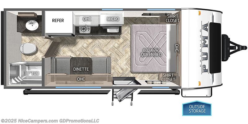 2024 Palomino Puma Ultra Lite 160RV-1 Floorplan