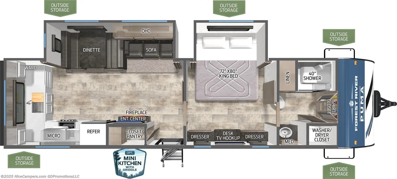 2026 Palomino Puma 310RK-1 - New Travel Trailer for sale by NiceCampers.com in Russellville, Arkansas