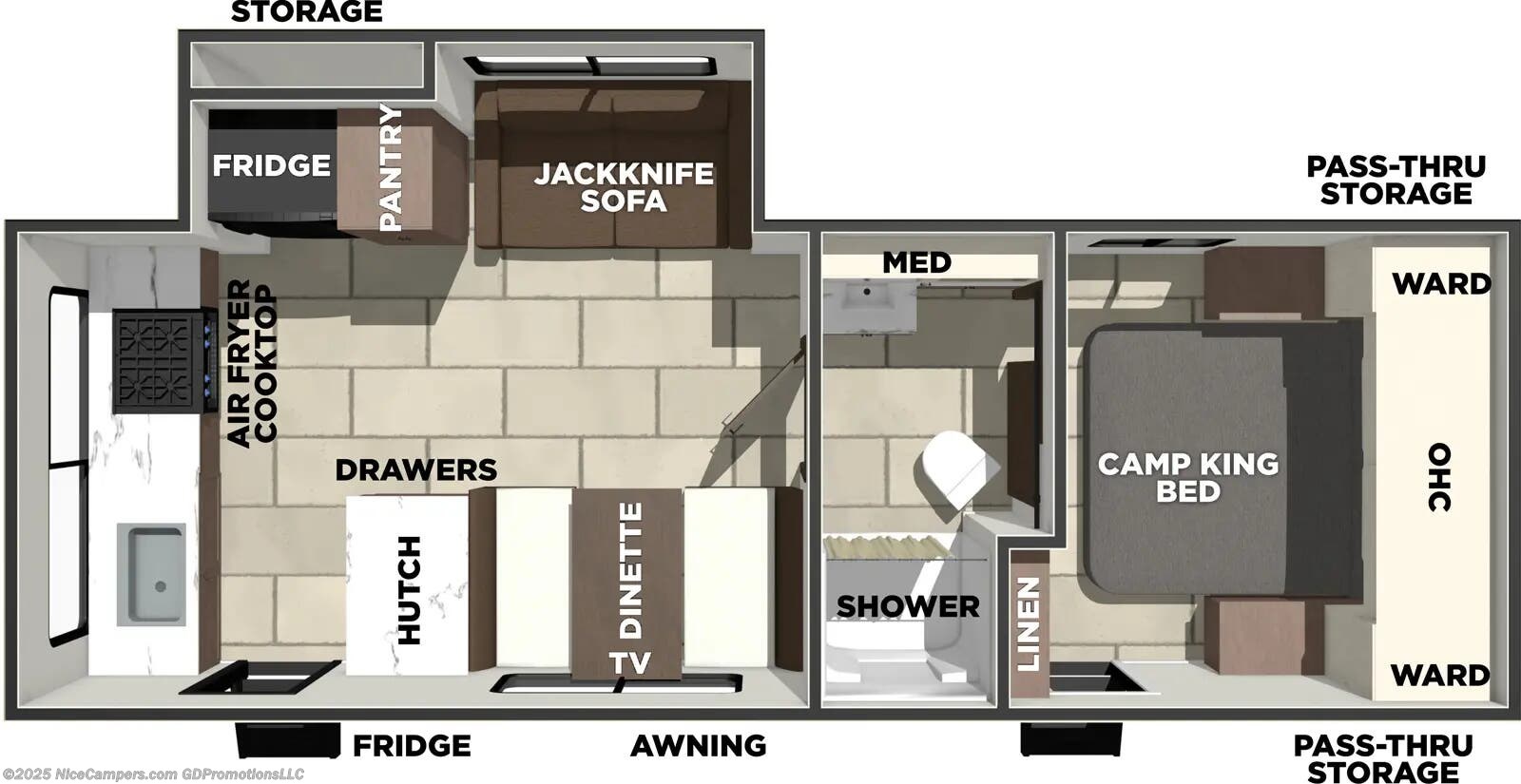 Floorplan of 2026 Prime Time Tracer 235RK