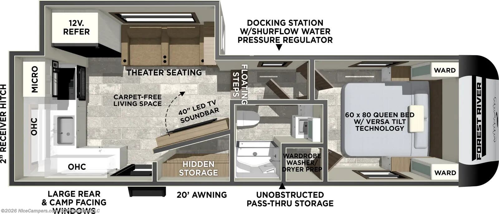 Floorplan of 2026 Forest River Impression 235RW