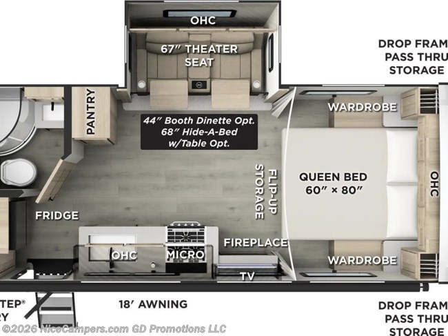 2026 Forest River Flagstaff Micro Lite 22FBS Floorplan