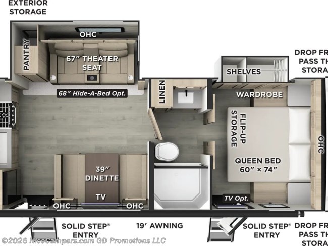 2026 Forest River Flagstaff Micro Lite 25SRK Floorplan