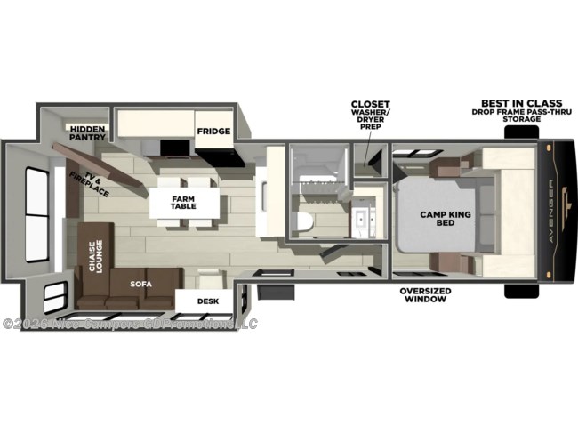 2026 Prime Time Avenger 27REI Floorplan