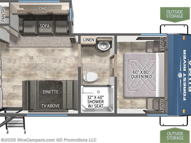2026 Forest River Puma 227RK Floorplan