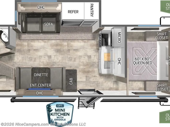 2026 Forest River Puma 25BHS Floorplan