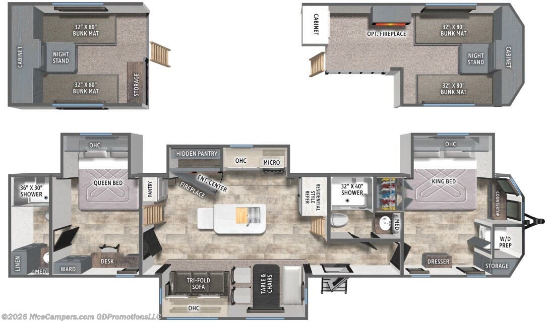 Floorplan of 2026 Forest River Puma Vista 421LFT