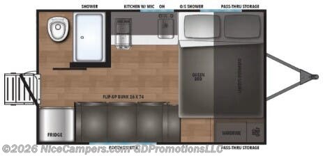 Floorplan of 2026 Shasta Compact 16BH