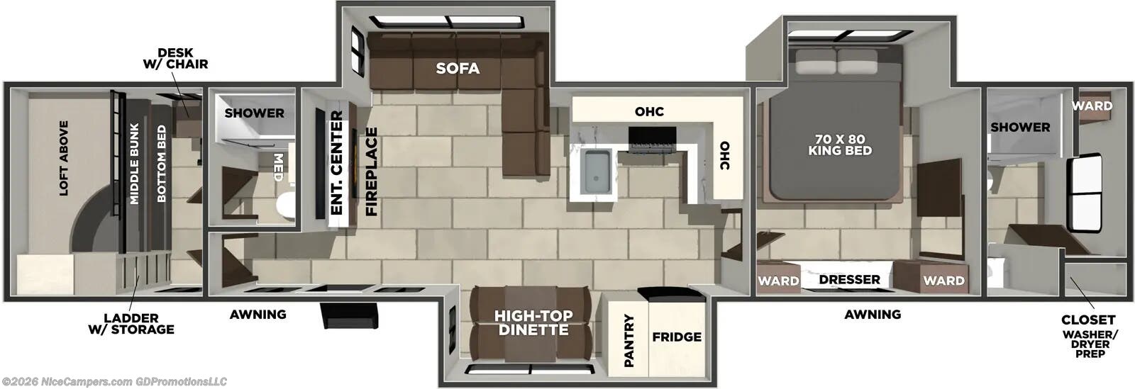 2026 Prime Time LaCrosse 44PARK Floorplan