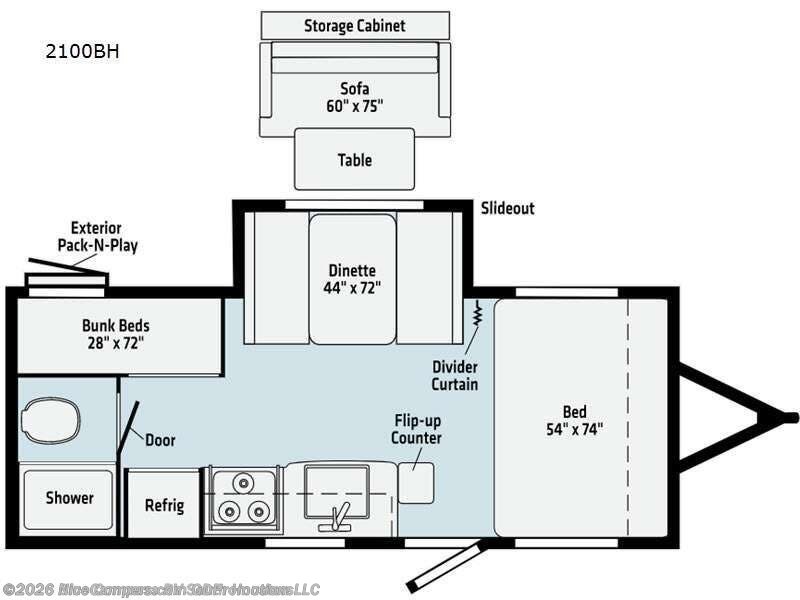 2021 Winnebago Micro Minnie 2100BH - Used Travel Trailer For Sale by NiceCampers.com in Russellville, Arkansas