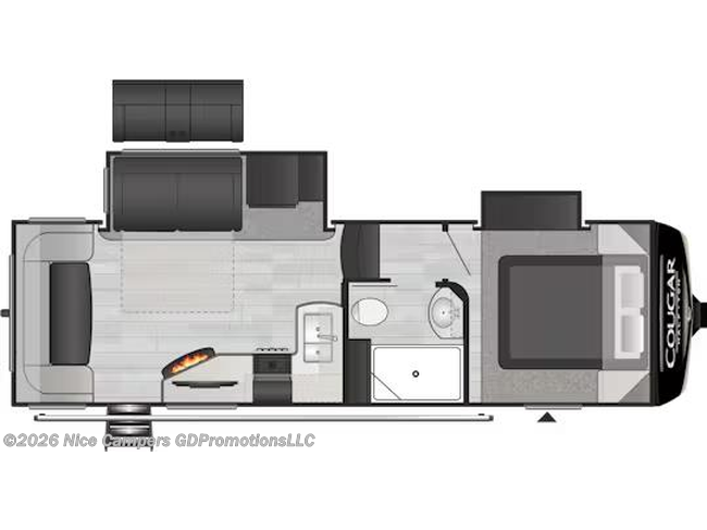 2021 Keystone Cougar Half-Ton 24RDS Floorplan