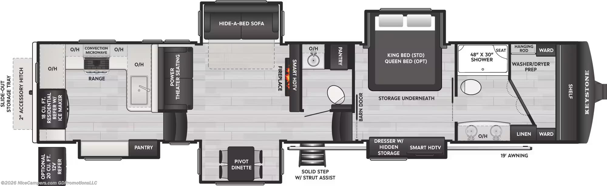 Floorplan of 2026 Keystone Montana 3901RK