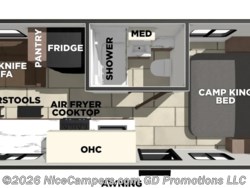 Stock Image for 2026 Prime Time 220RS (options and colors may vary) 2026 Prime Time Tracer 220RS - New Travel Trailer for sale by NiceCampers.com in Russellville, Arkansas