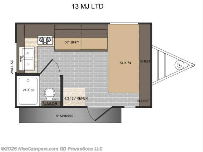 2026 Sunset Park RV Sun Lite LTD 13MJ Floorplan