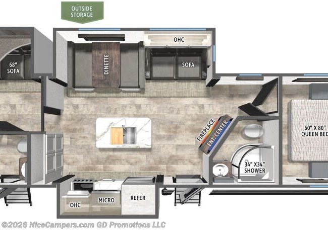 2026 Forest River Puma 32BH2B Floorplan
