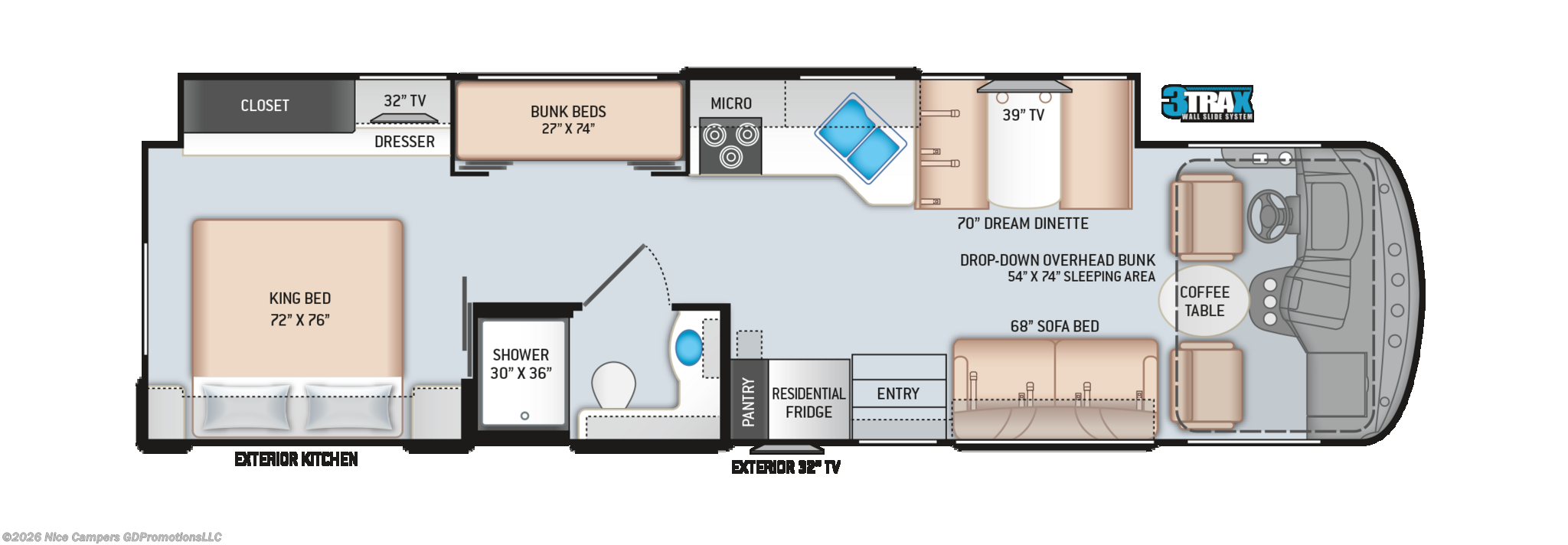 2016 Thor Motor Coach Hurricane 34J - Used Class A For Sale by Nice Campers in Russellville, Arkansas features Microwave, Stove Cover, Roof Vents, Generator, Batteries