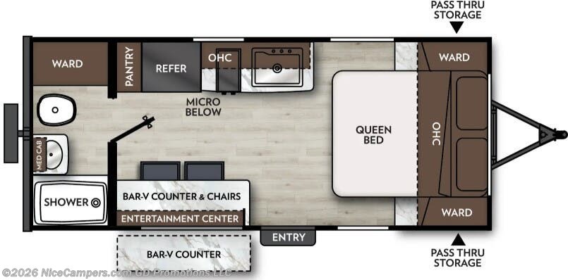 Floorplan of 2027 Coachmen Apex Nano 181RB