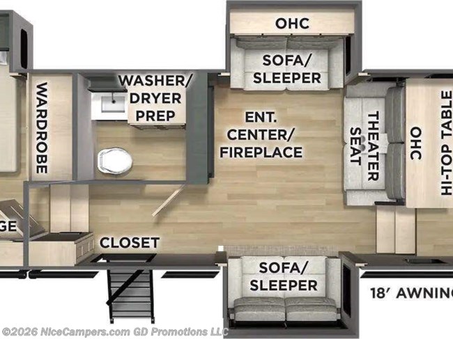 2026 Forest River Columbus 388FKH Floorplan