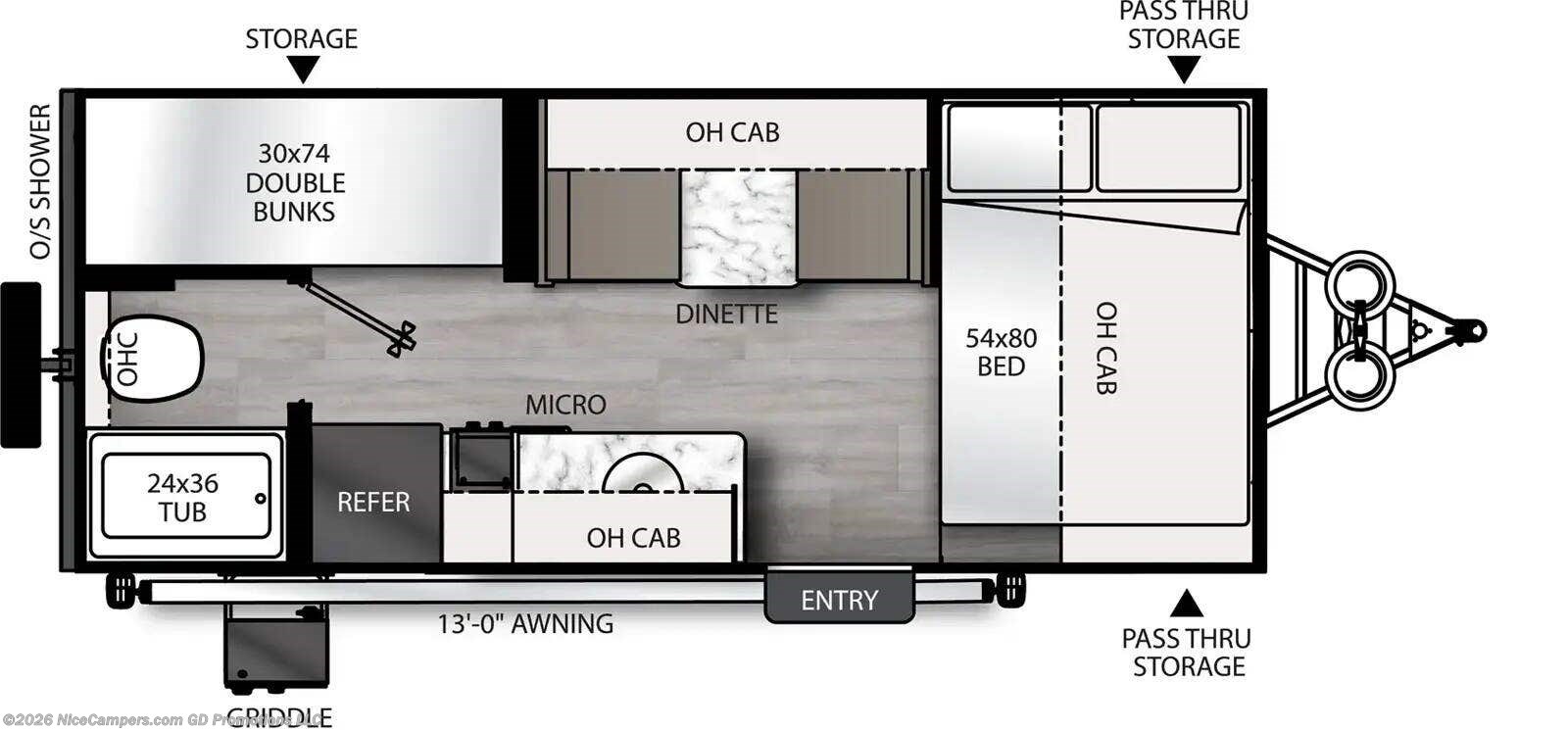 Floorplan of 2027 Coachmen Remote 18.2R