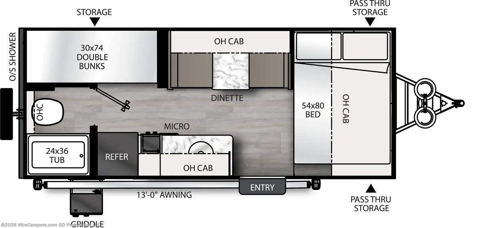Floorplan of 2027 Coachmen Remote 18.2R