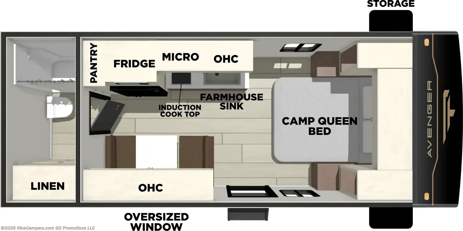 Floorplan of 2027 Forest River Avenger LT 16RBX