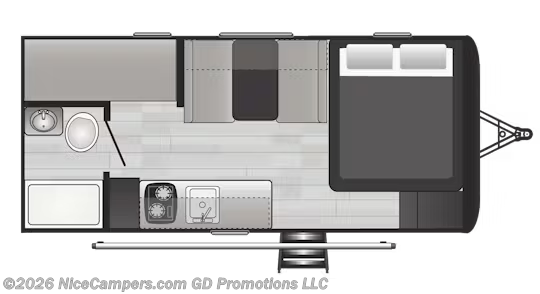 Floorplan of 2021 Keystone Hideout 175BH