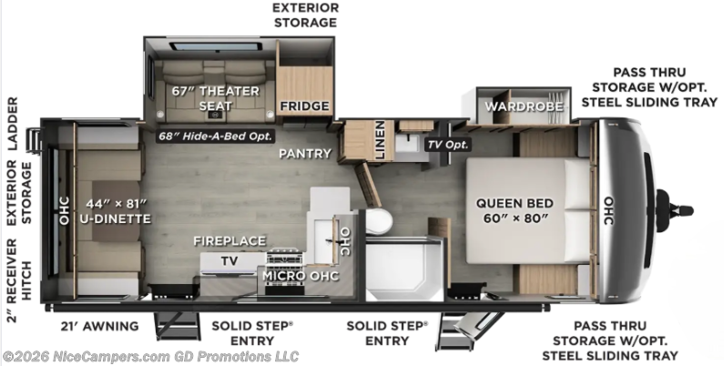Floorplan of 2027 Forest River Flagstaff Super Lite 26SRD