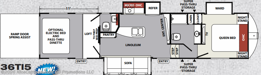 Floorplan of 2016 Forest River XLR Nitro 36TI5