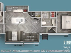 Stock Image for 2021 Forest River 310BHI (options and colors may vary) 2021 Forest River Salem Hemisphere 310BHI - Used Travel Trailer for sale by NiceCampers.com in Russellville, Arkansas