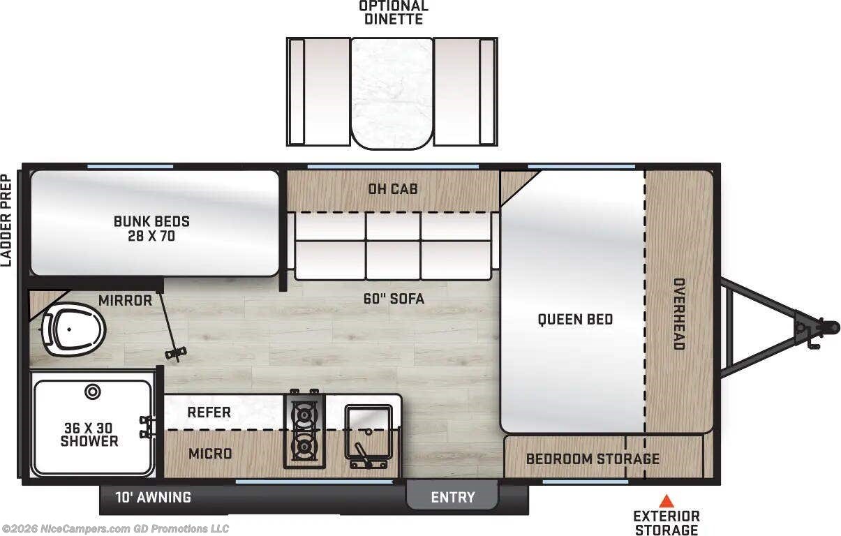 Floorplan of 2025 Coachmen Catalina Summit Series 7 164BHX