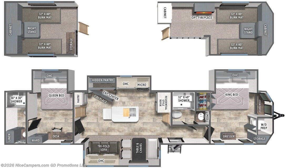 Floorplan of 2027 Forest River Puma Vista 421LFT