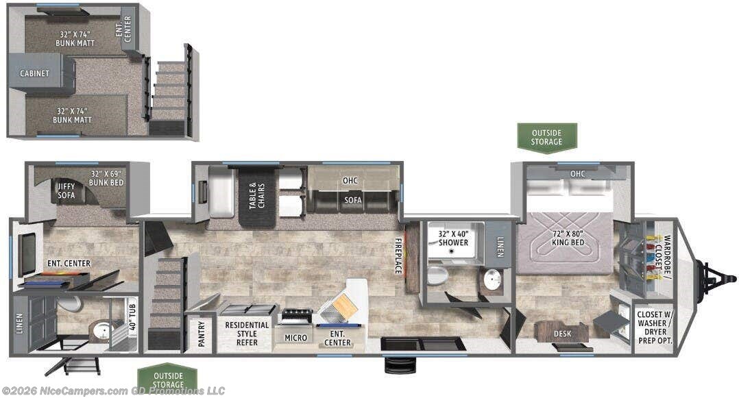 Floorplan of 2027 Forest River Puma Vista 429LFT