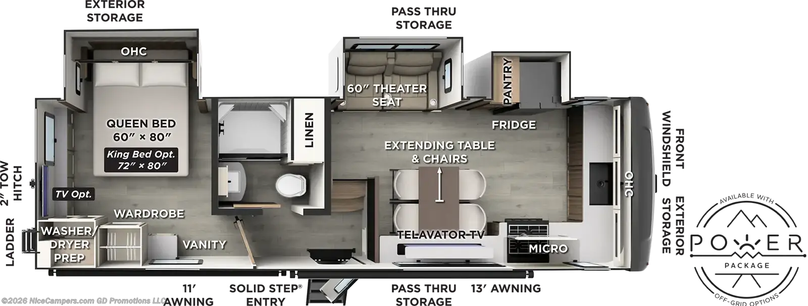 Floorplan of 2027 Forest River Flagstaff Classic 290CFK