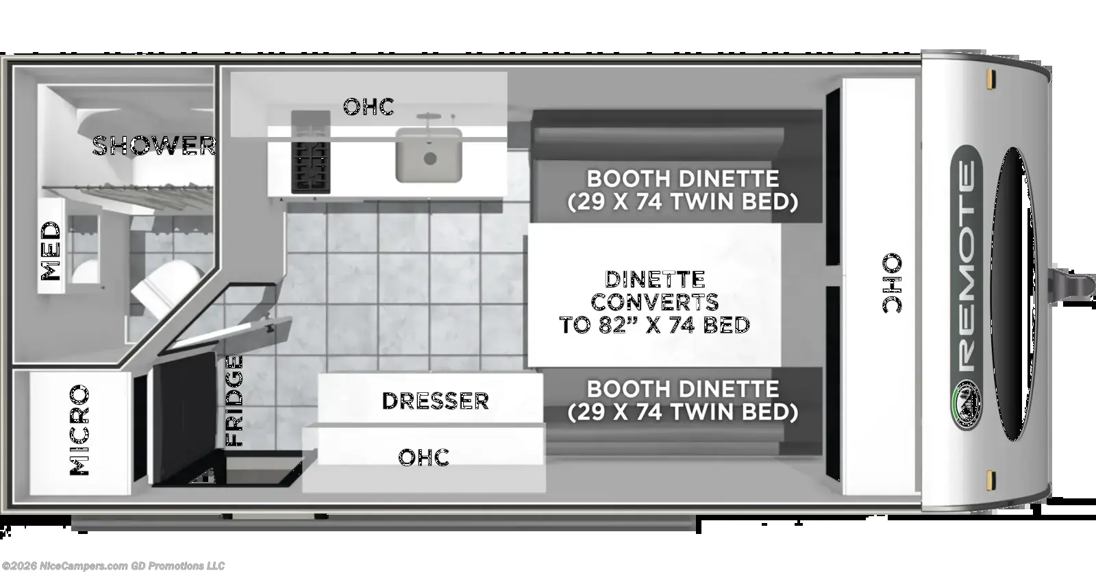 Floorplan of 2027 Coachmen Remote 13R