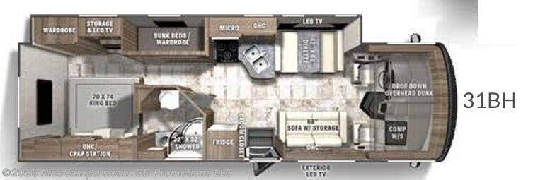Floorplan of 2023 Coachmen Pursuit 31BH