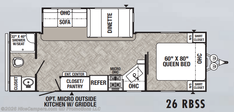 Floorplan of 2022 Palomino Puma 26RBSS