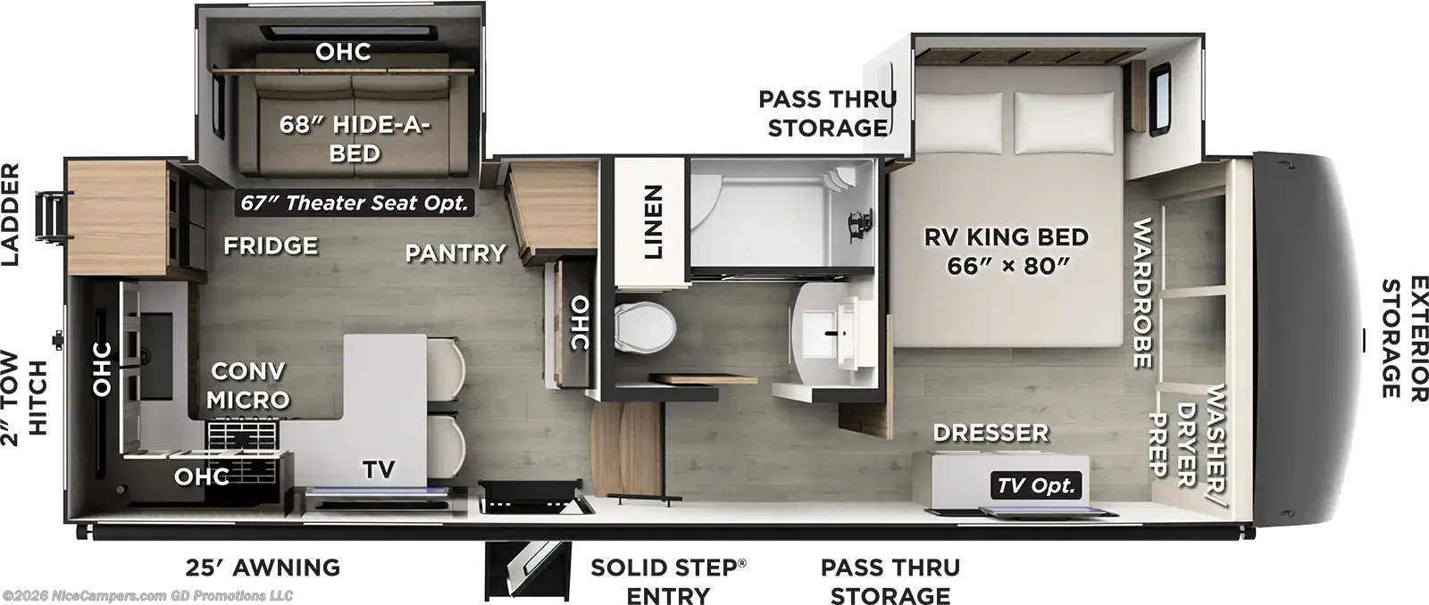 Floorplan of 2027 Forest River Flagstaff Classic Traveler 281CRK