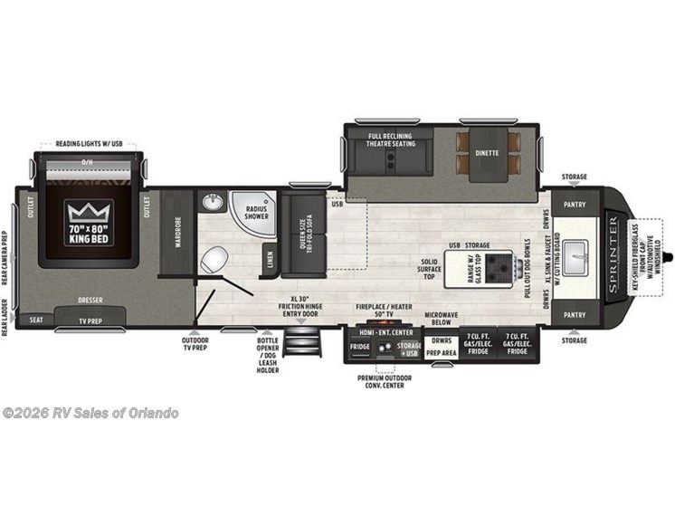 Keystone Rv 2020 2020 Keystone Sprinter Limited 333FKS RV for Sale in Longwood, FL 32750 ...