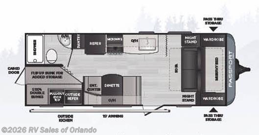 Floorplan of 2021 Keystone Passport SL Series 219BH