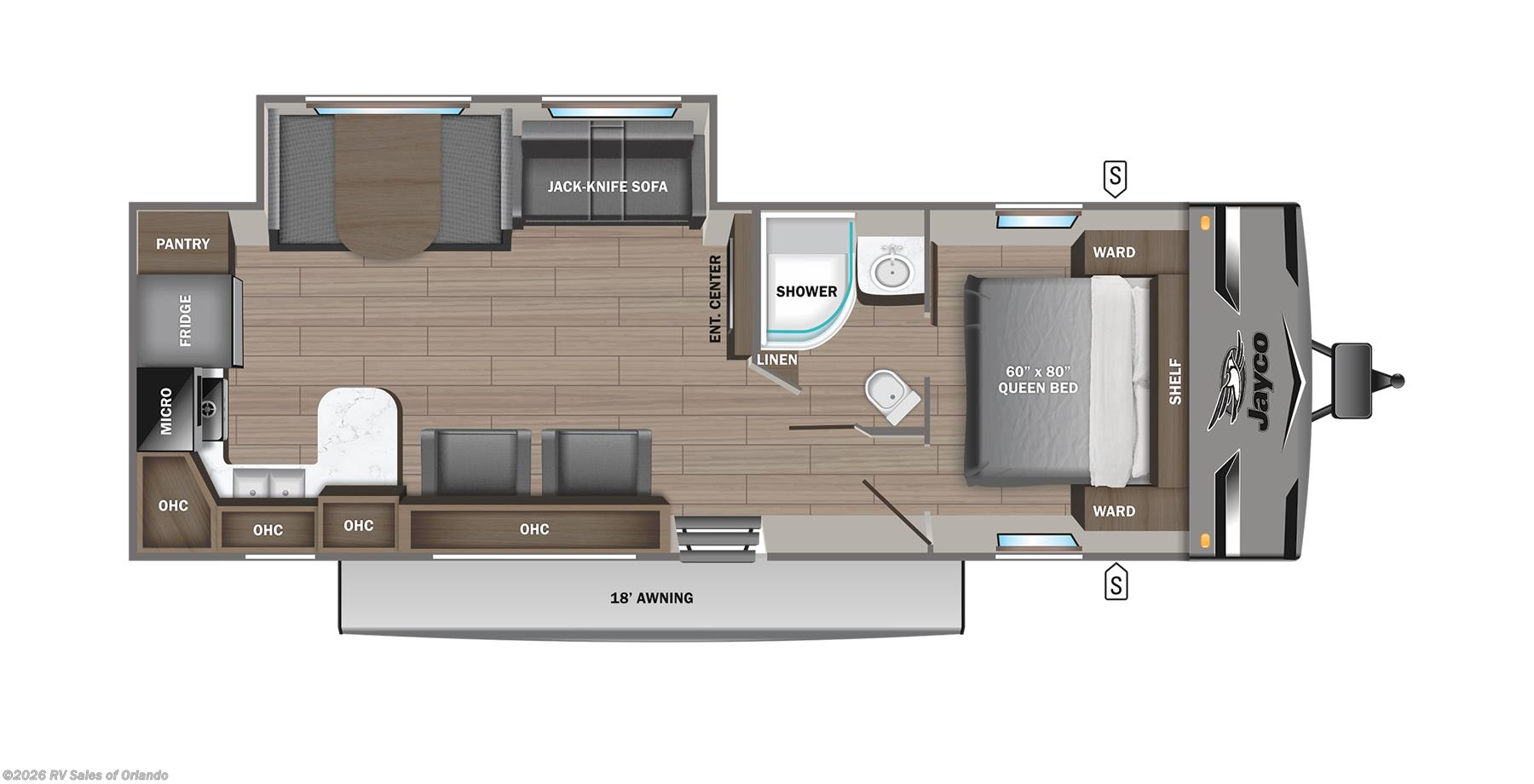 Floorplan of 2023 Jayco Jay Flight 280RKS