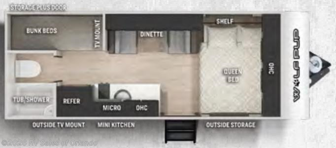 Floorplan of 2021 Forest River Cherokee Wolf Pup 16BHS