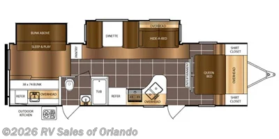 2016 Prime Time Tracer 3150BHD - Used Travel Trailer For Sale by RV Sales of Orlando in Longwood, Florida features Batteries, External Shower, Microwave, Stove Top Burner, Roof Vents