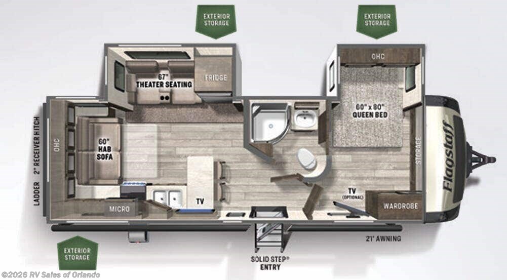 Floorplan of 2022 Forest River Flagstaff Super Lite 26RLBS