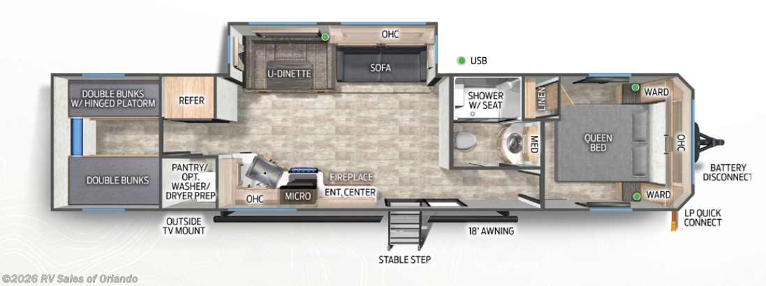 Floorplan of 2024 Forest River Cherokee Timberwolf 39TN