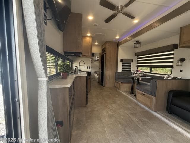 2024 Forest River Cherokee Timberwolf 39TN - Used Park Model For Sale by RV Sales of Orlando in Longwood, Florida features Kitchen Sink, Fireplace, Backup Camera, Shower, Ladder